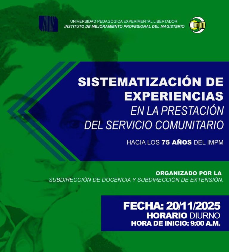 UPEL-IMPM realizará foro chat sobre servicio comunitario